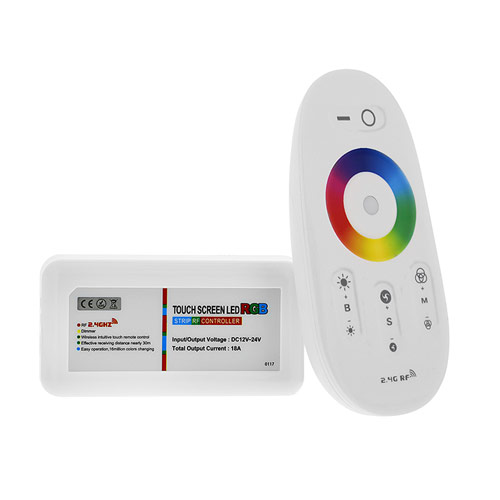 DC12/24V Max 24A 6A4CH, LED RGB Controller 2.4GHz RF Touch Color Remote For RGB LED Light Strips or Modules DC12/24V Max 24A 6A4CH, LED RGB Controller 2.4GHz RF Touch Color Remote For RGB LED Light Strips or Modules